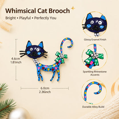 🐱 Cartoon Cat Brooch – A touch of whimsy for your outfits