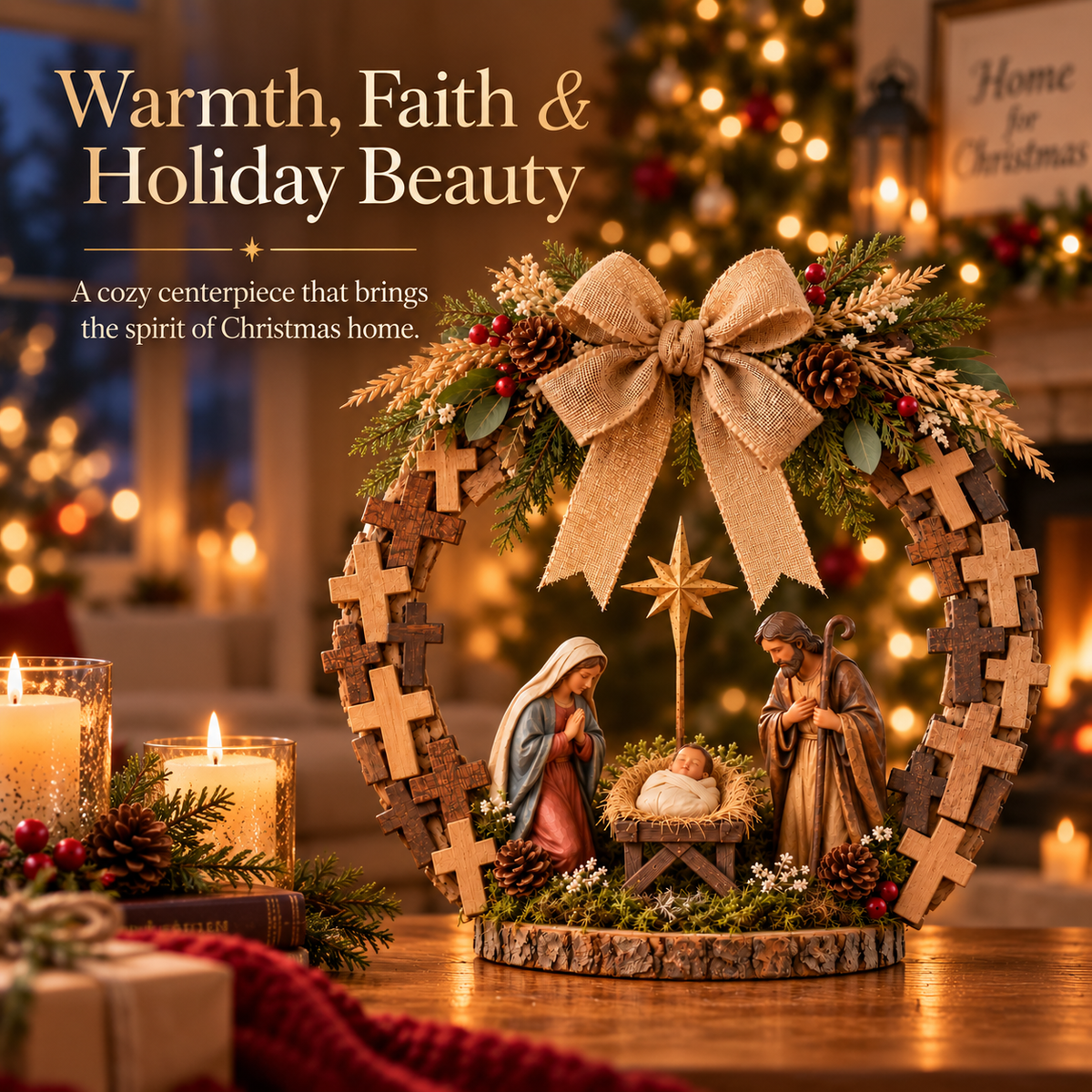 ✝️🙏Crosses of Bethlehem™ Nativity Christmas Wreath✨