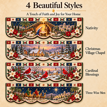 ✨✝️Christmas Blessings – Quilted Mantel Scarf Collection