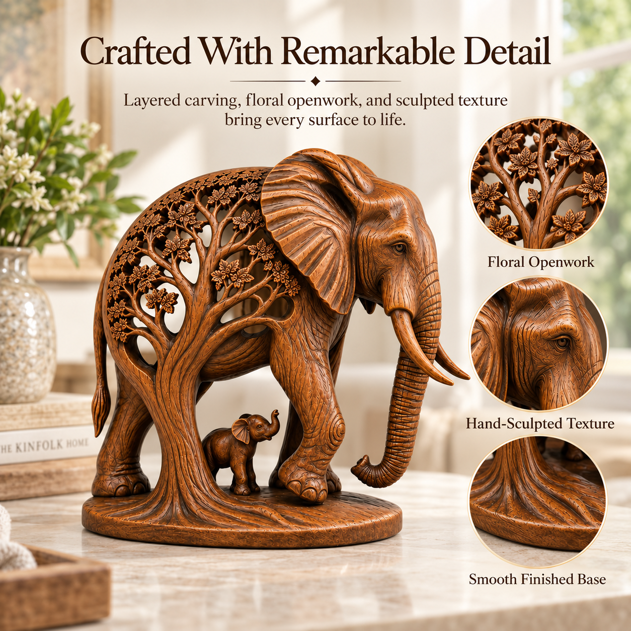 Elephant Family Tree Sculpture