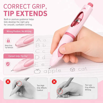✏️Ergonomic Writing Trainer Pen – Posture-Correcting Pencil with 12 Refills