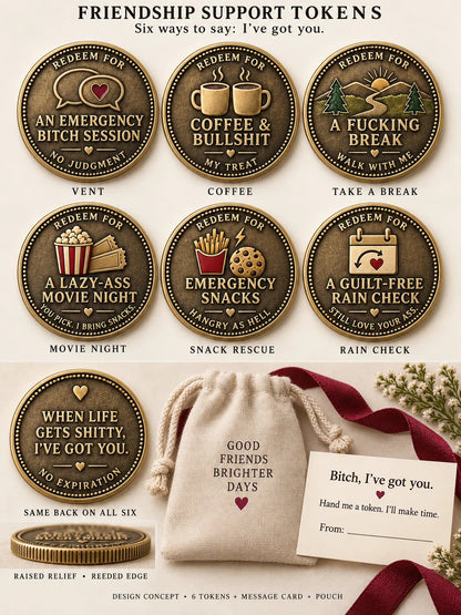 💝Six Ways to Say “I’ve Got You” – Friendship Support Token Set