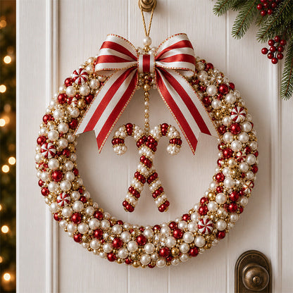 💎🎀DIY Beaded Christmas Wreath Kit – Create Your Own Holiday Door Décor