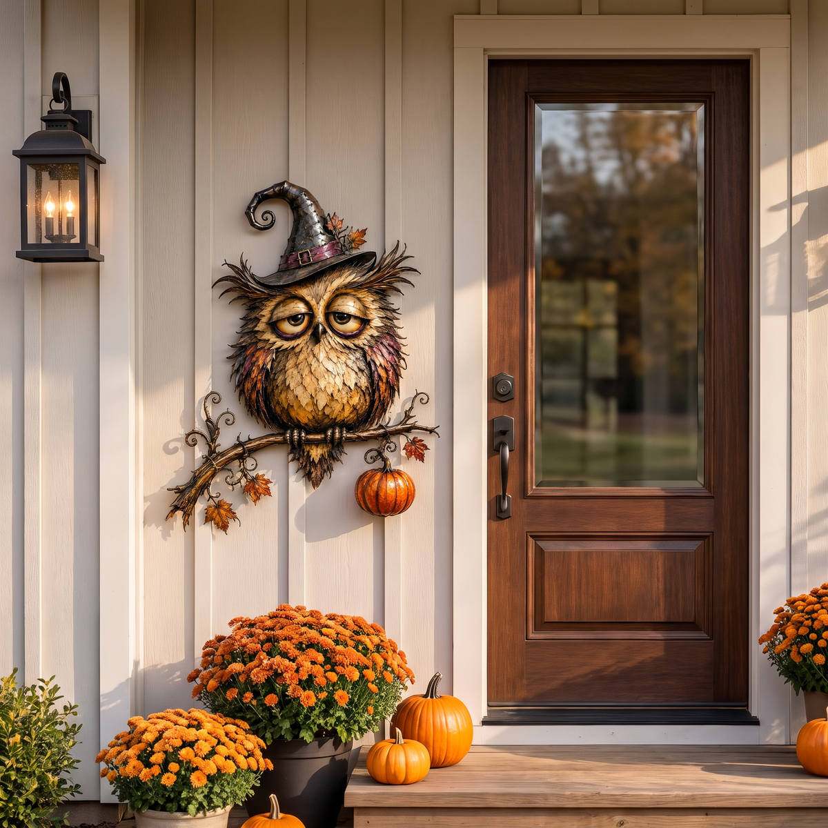 ✨Whimsical Halloween Wall Decor Collection – Owl, Witch, Black Cat & Raven