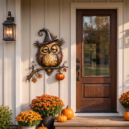 ✨Whimsical Halloween Wall Decor Collection – Owl, Witch, Black Cat & Raven