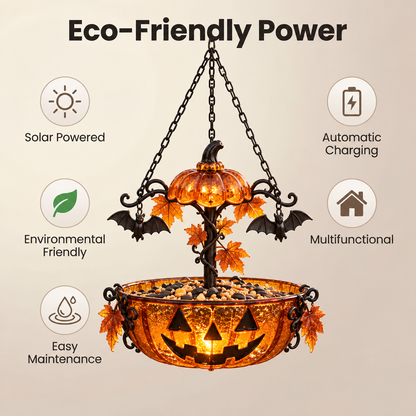 Halloween Solar Cascade Hanging Bird Bath Fountain
