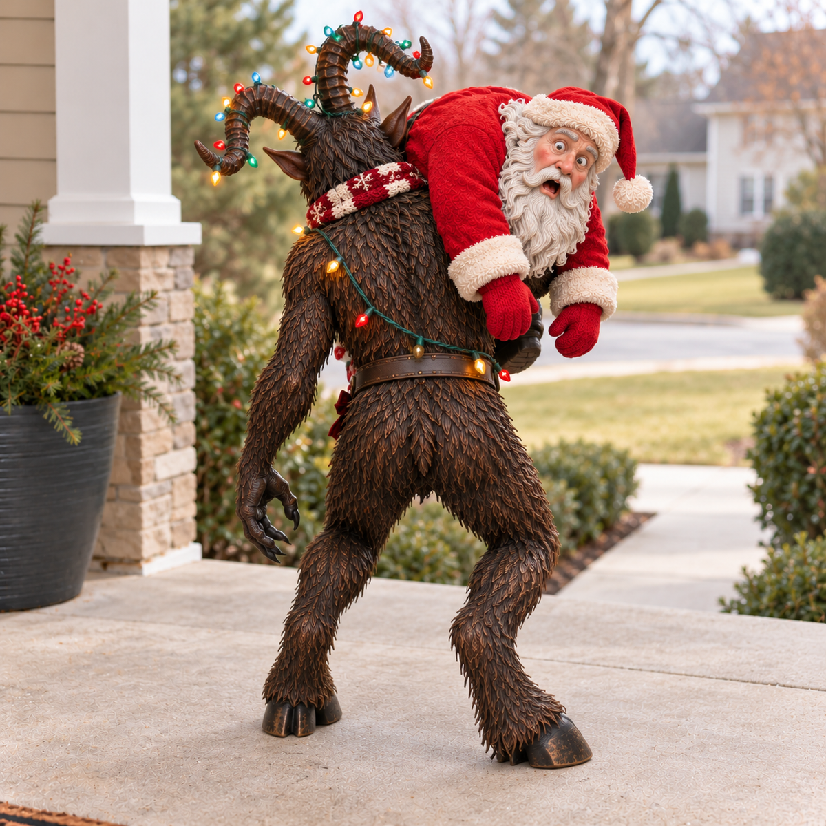 😈 No Santa, No Christmas! – Lighted Krampus Porch Decor 🎄