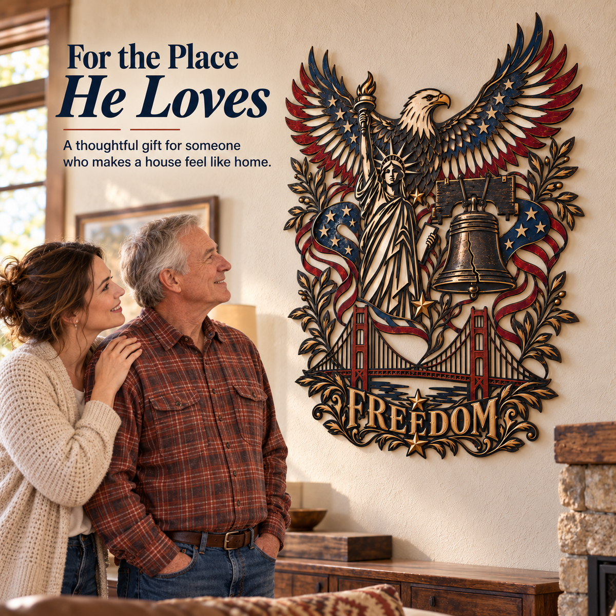 🇺🇸 Spirit of Freedom – American Heritage Iron Wall Art 🦅