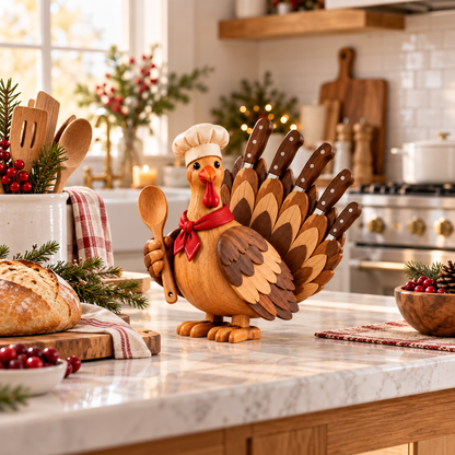 🦃🔥 Gobble & Gather Turkey Chef Knife Holder