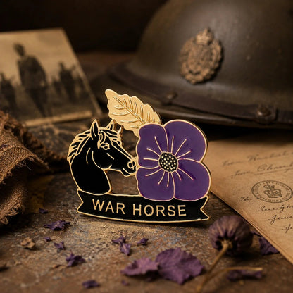 🎁 2027 Fellime®Limited Edition War Horse Purple Poppy 111th Anniversary Remembrance Brooch