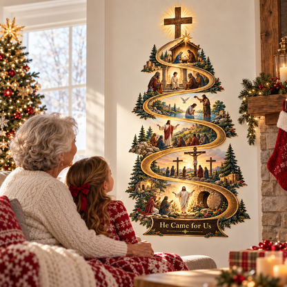 ✝️ He Came for Us – Nativity to Resurrection Wall Decor