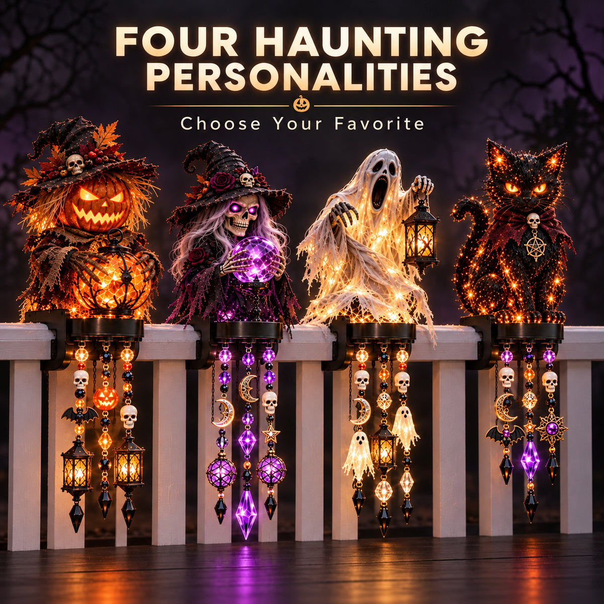 🎃 Halloween Character Glow Cascade Railing Lights-✅Easy to assemble ✅Sturdiness ✅Craftsmanship
