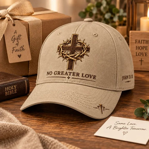 ✝️John 15:13 “No Greater Love” Christian Cap✨Wear a Daily Reminder of Faith, Sacrifice, and the Love That Gave Everything.