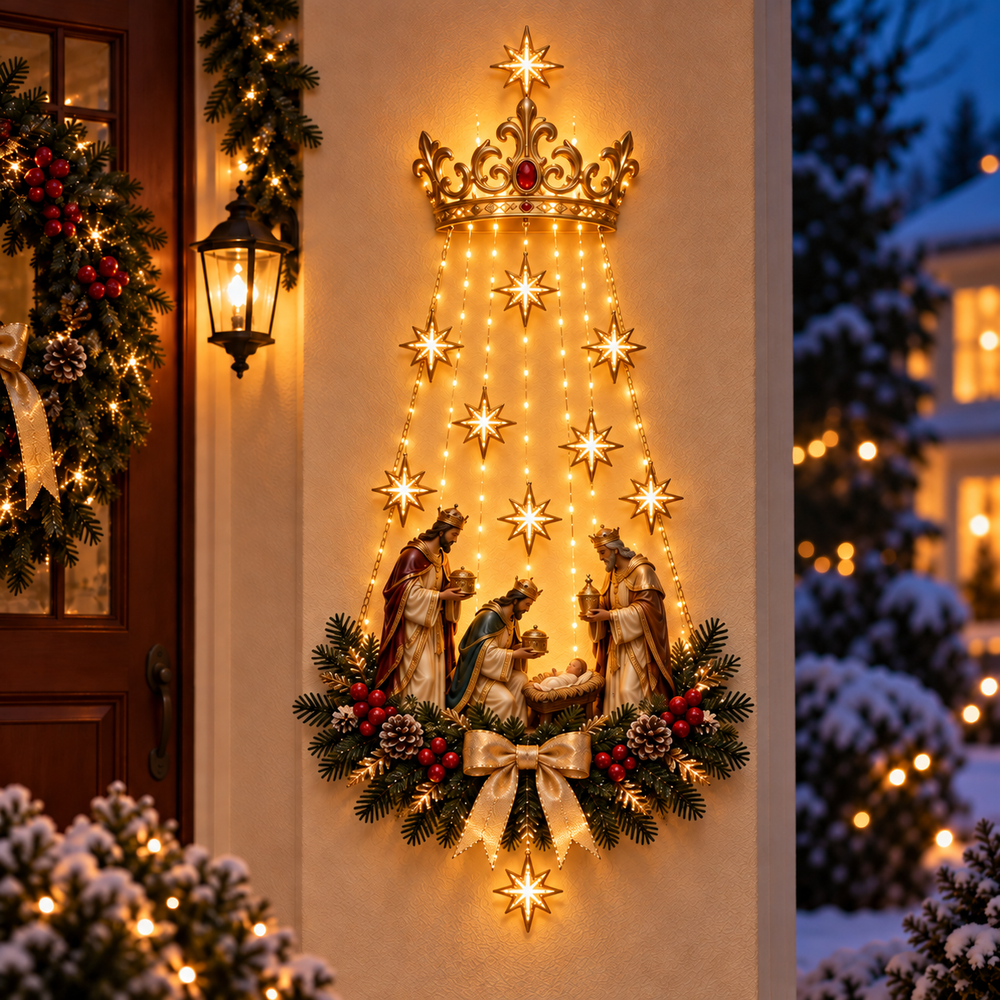 Three Kings Offering lighted wall decor