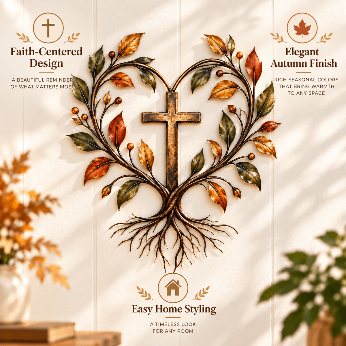 ✝️🌳Faith & Roots Tree of Life Cross Wall Decor