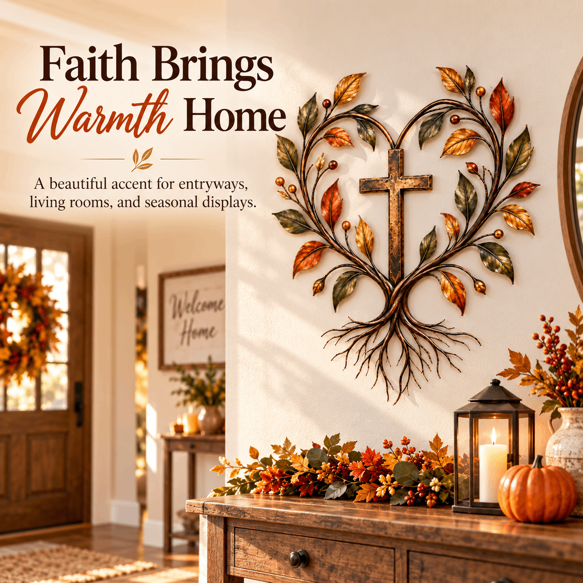 ✝️🌳Faith & Roots Tree of Life Cross Wall Decor
