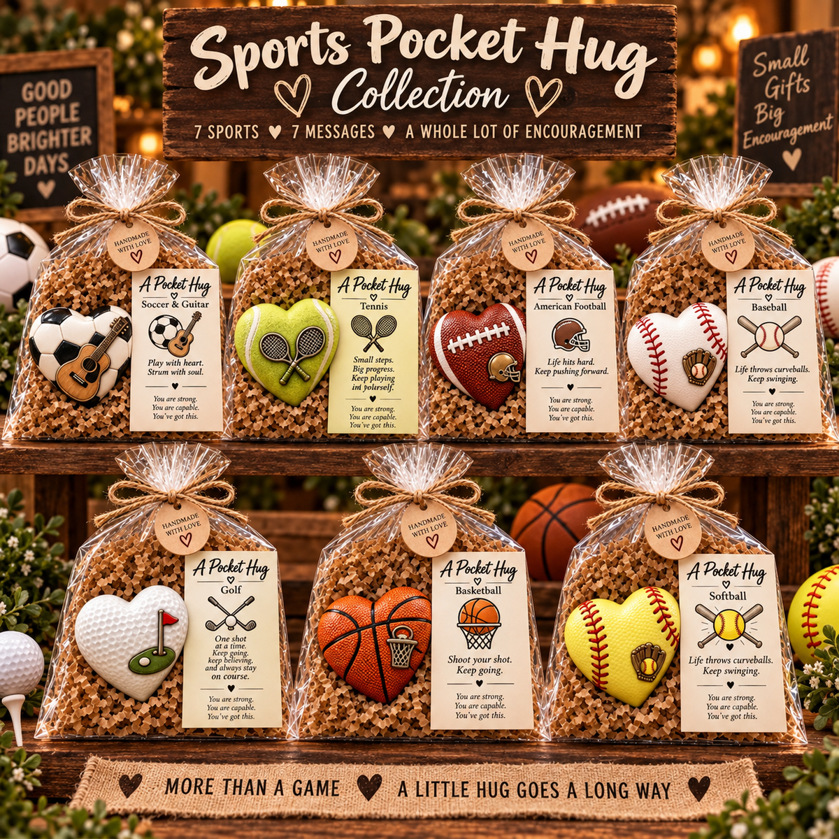 🏆 Sports Pocket Hug – Inspirational Keepsake Gift for Athletes & Sports Lovers ❤️