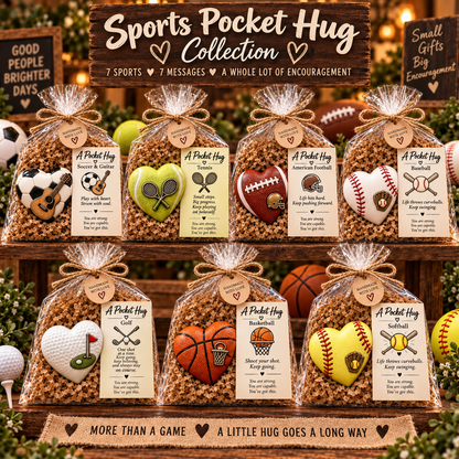 🏆 Sports Pocket Hug – Inspirational Keepsake Gift for Athletes & Sports Lovers ❤️