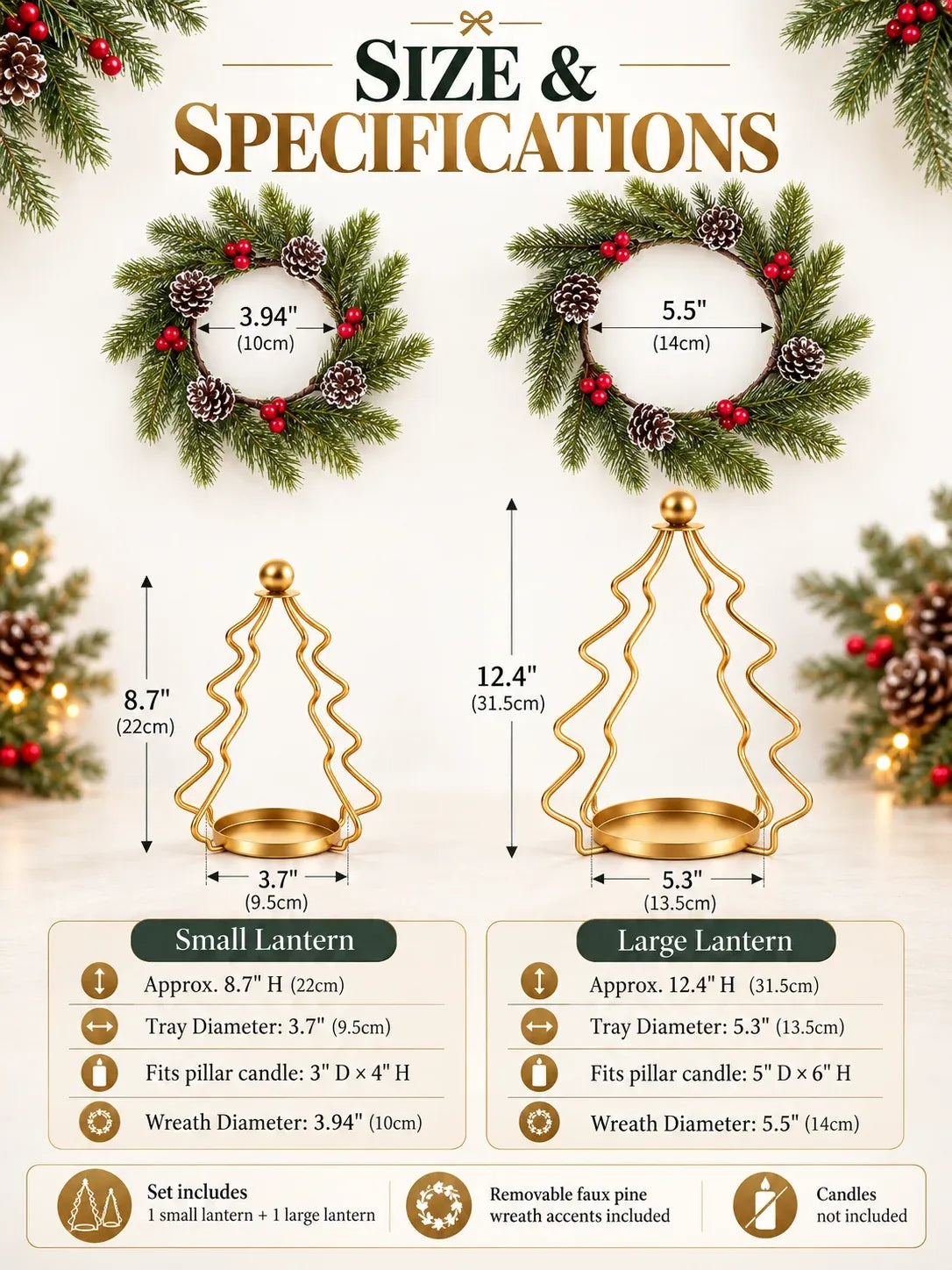 ✨Golden Glow Christmas Tree Candle Lanterns