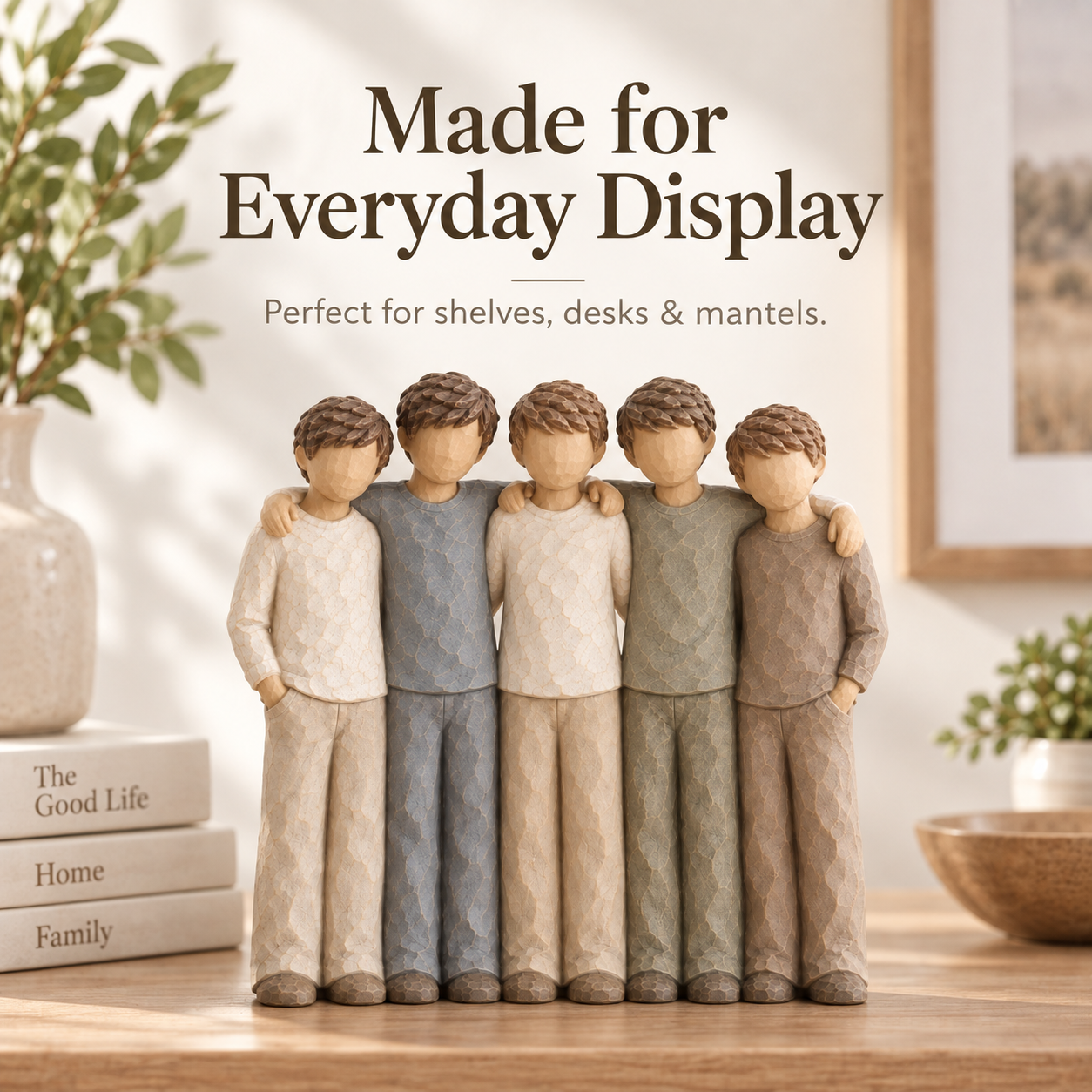 Brotherhood figurine designed for shelves desks and mantels