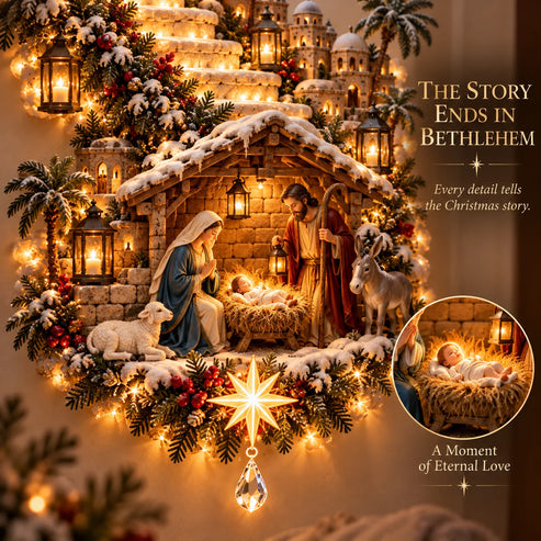 ✨ Last Day – 50% Off!✨ Jesus Light Of Heaven Christmas Wall Hanging✝️