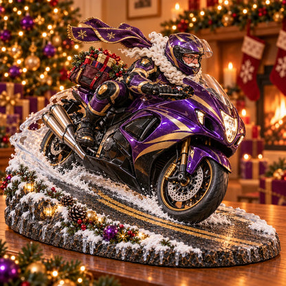 🔥😍Festive Santa Rider – Holiday Motorcycle Keepsake🏍️🎅