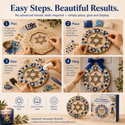 🧘Relaxing & Beginner-Friendly-🕎Hanukkah Mosaic Wreath DIY Kit(💕Step-by-Step Guide Included)