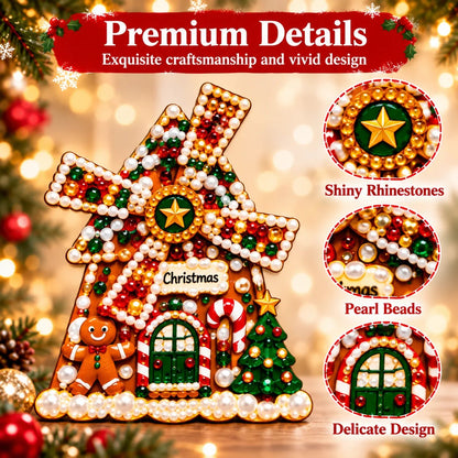 🔥DIY Pearl Art Christmas Windmill Fridge Magnet🌲