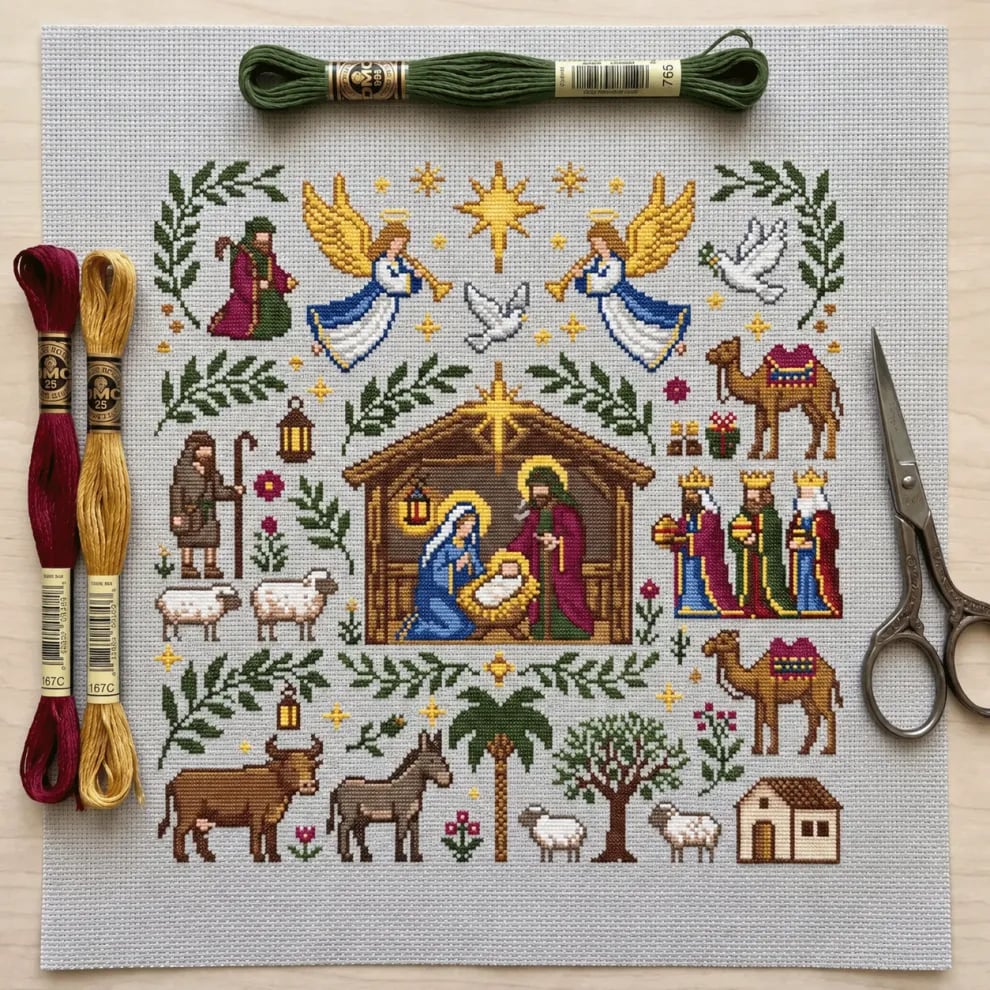 ✝️ Blessed Nativity Cross Stitch Pattern