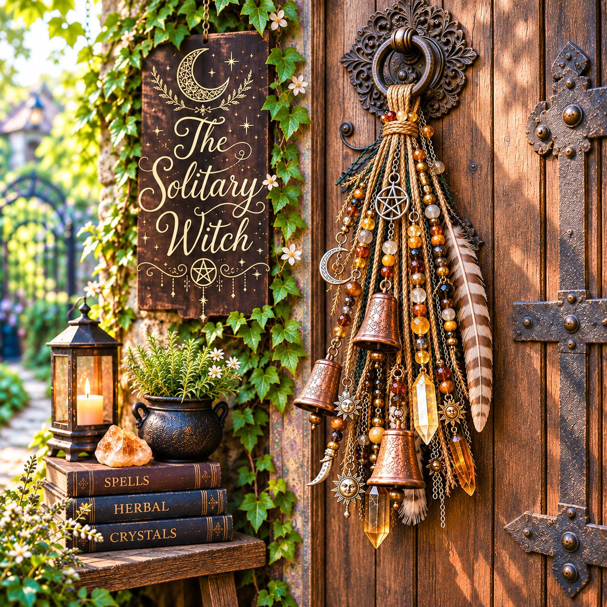 ⭐2026 USA Sale: Up to 50% OFF -🔮Witchy Door Charm - Bells, Crystals & Celestial Hanging Decor