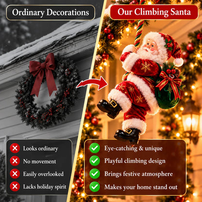 🎅🎄Santa’s Merry Little Climb – Festive Rope Christmas Decor with Gift Sack & Bell✨