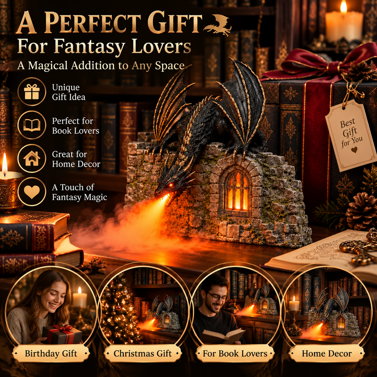 🔥🐉Enchanted Dragonfire Humidifier – A Touch of Magic for Your Cozy Corner