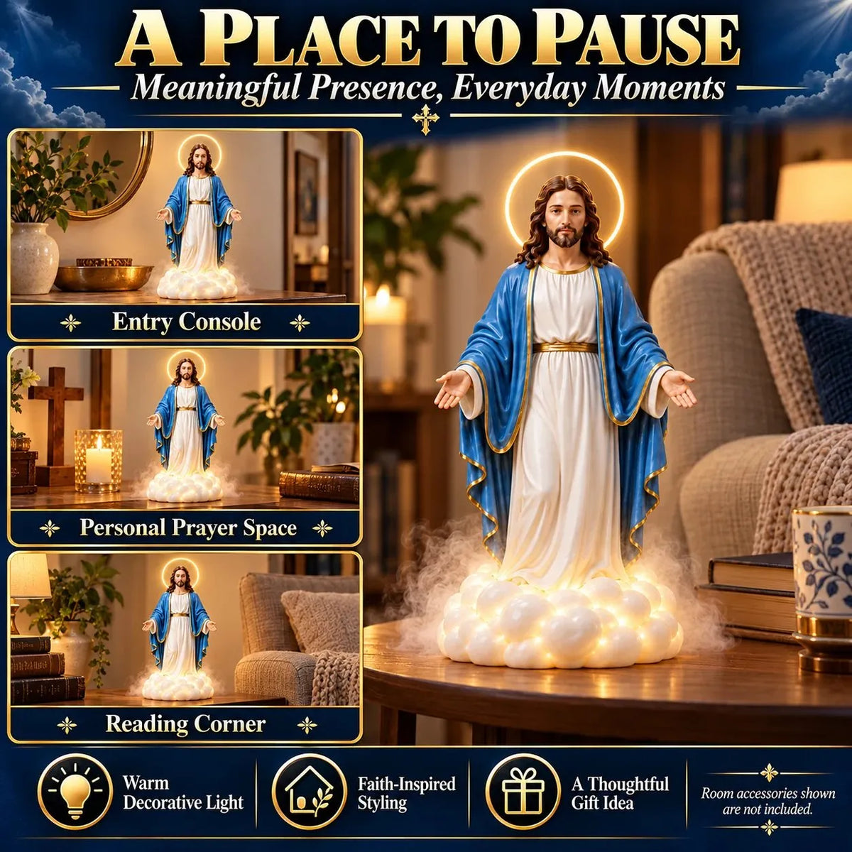 🎁 FINAL DAY – 49% OFF! ✝️✨ Sacred Mist Humidifier — Elegant by Day, Heavenly Glow by Night ☁️