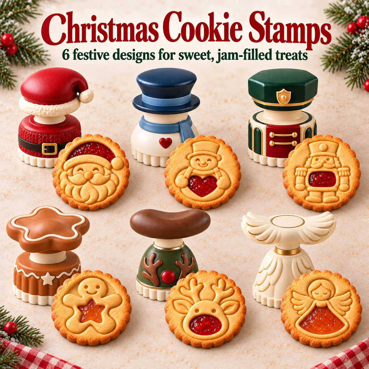 🔥Limited time 70% OFF -🍓🍪 Christmas Jam Cookie Press – Make Adorable Holiday Cookies at Home!