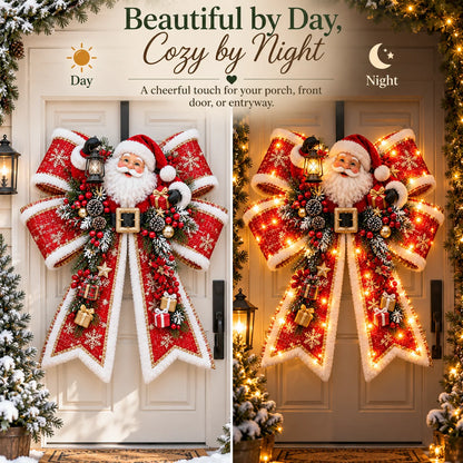 🎀🎄 Christmas Magic Bow Door Hangers – Oversized Light-Up Holiday Bows in 6 Festive Styles
