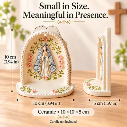 Peaceful Virgin Mary Tealight Holder 🕊️ | A Sacred Moment of Prayer
