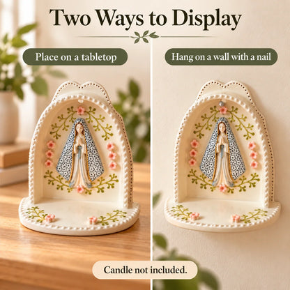 Peaceful Virgin Mary Tealight Holder 🕊️ | A Sacred Moment of Prayer