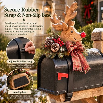 Vintage Christmas Reindeer Mailbox Topper