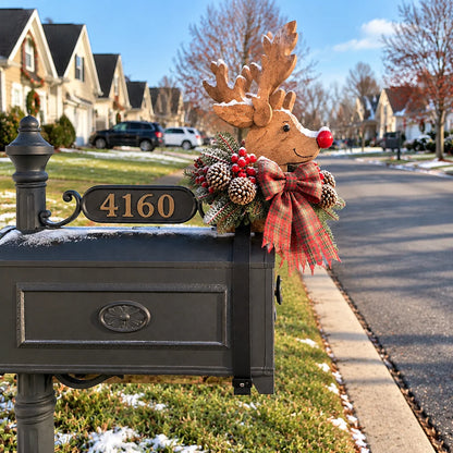 Vintage Christmas Reindeer Mailbox Topper