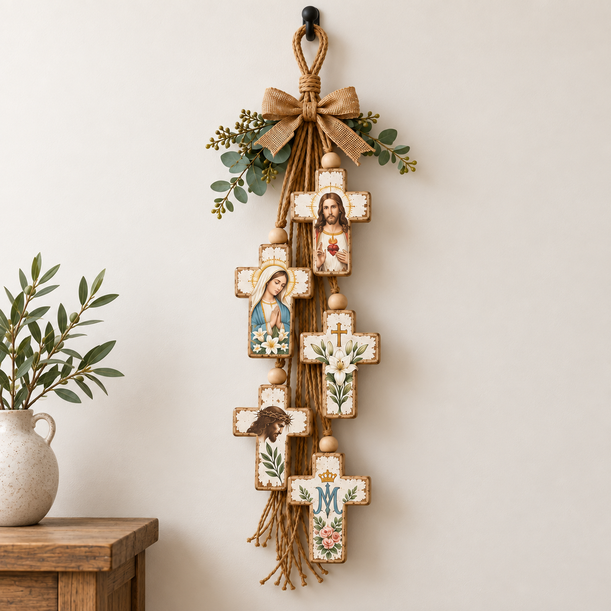 ✝️Faith & Grace Rustic Cross Wall Hanging