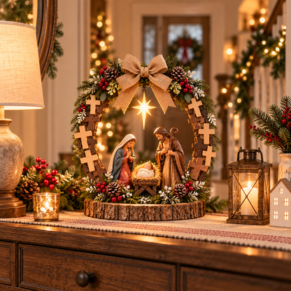🔥✝️Bethlehem’s Guiding Star | Lighted Nativity Tabletop Decor