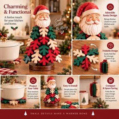 🎄 Christmas Snowflake Character Coasters with Festive Tabletop Holder