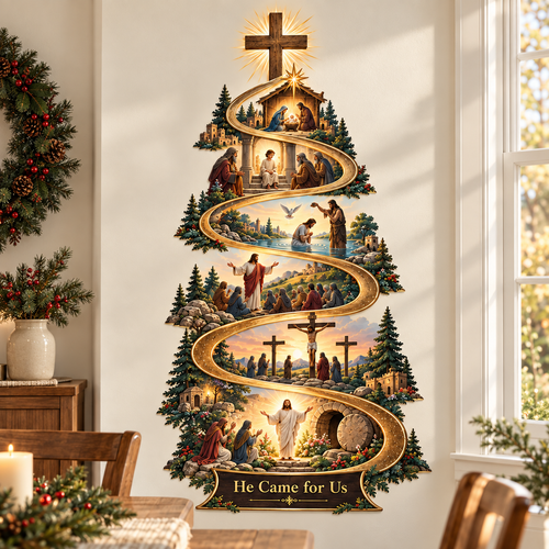 ✝️ He Came for Us – Nativity to Resurrection Wall Decor