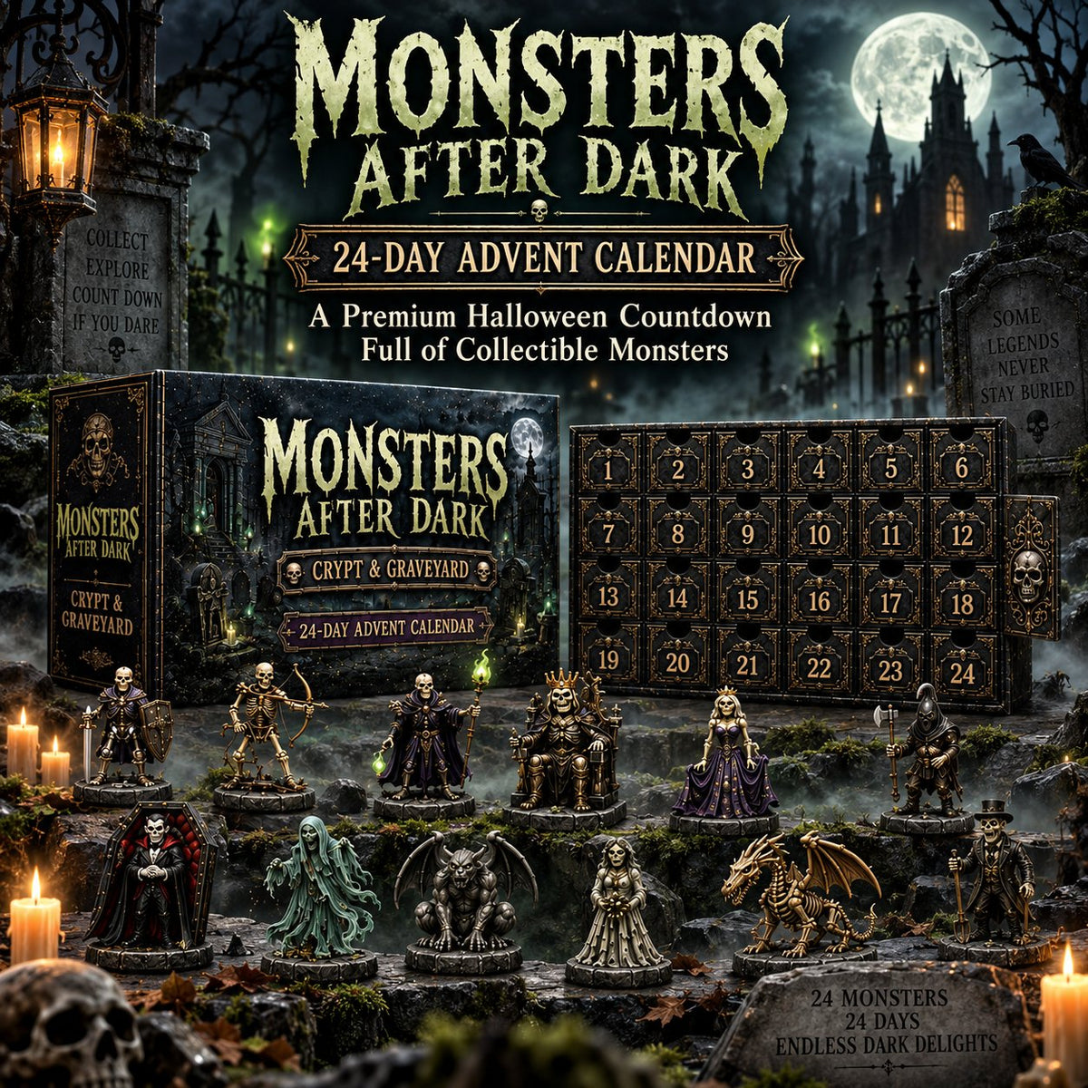 ⭐2026 USA Sale: Up to 50% OFF -24-Day Monsters After Dark Advent Calendar