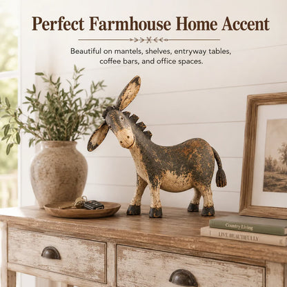 🐴 Vintage Donkey Figurine – Rustic Farmhouse Tabletop Decor