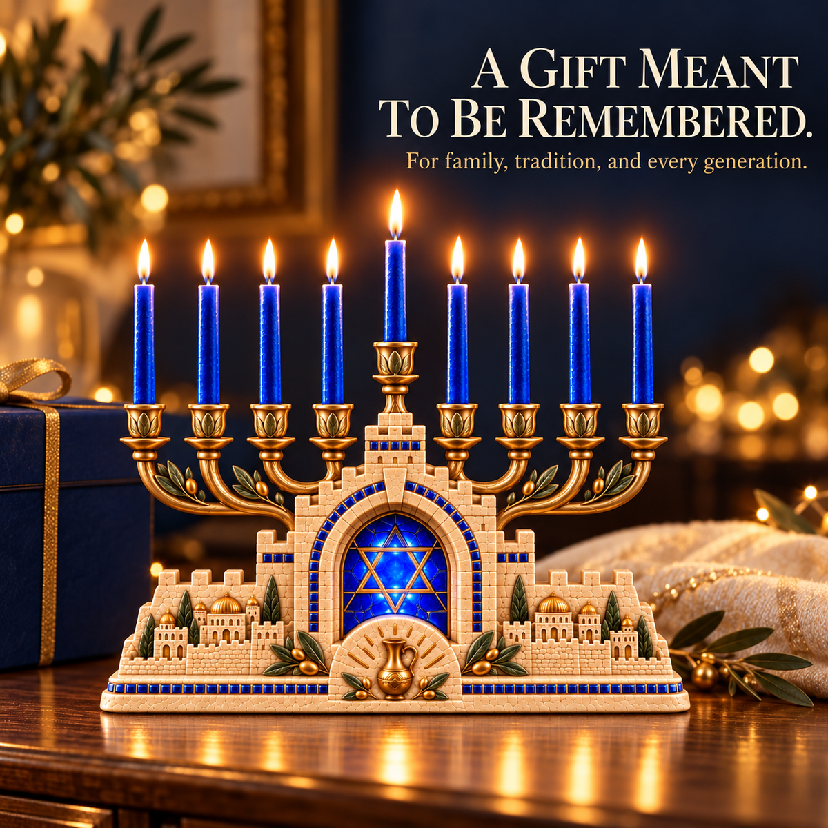 🕎Jerusalem Light Hanukkah Menorah