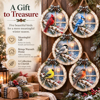 🐦 Winter Window Cardinal Wall Hanging Decor