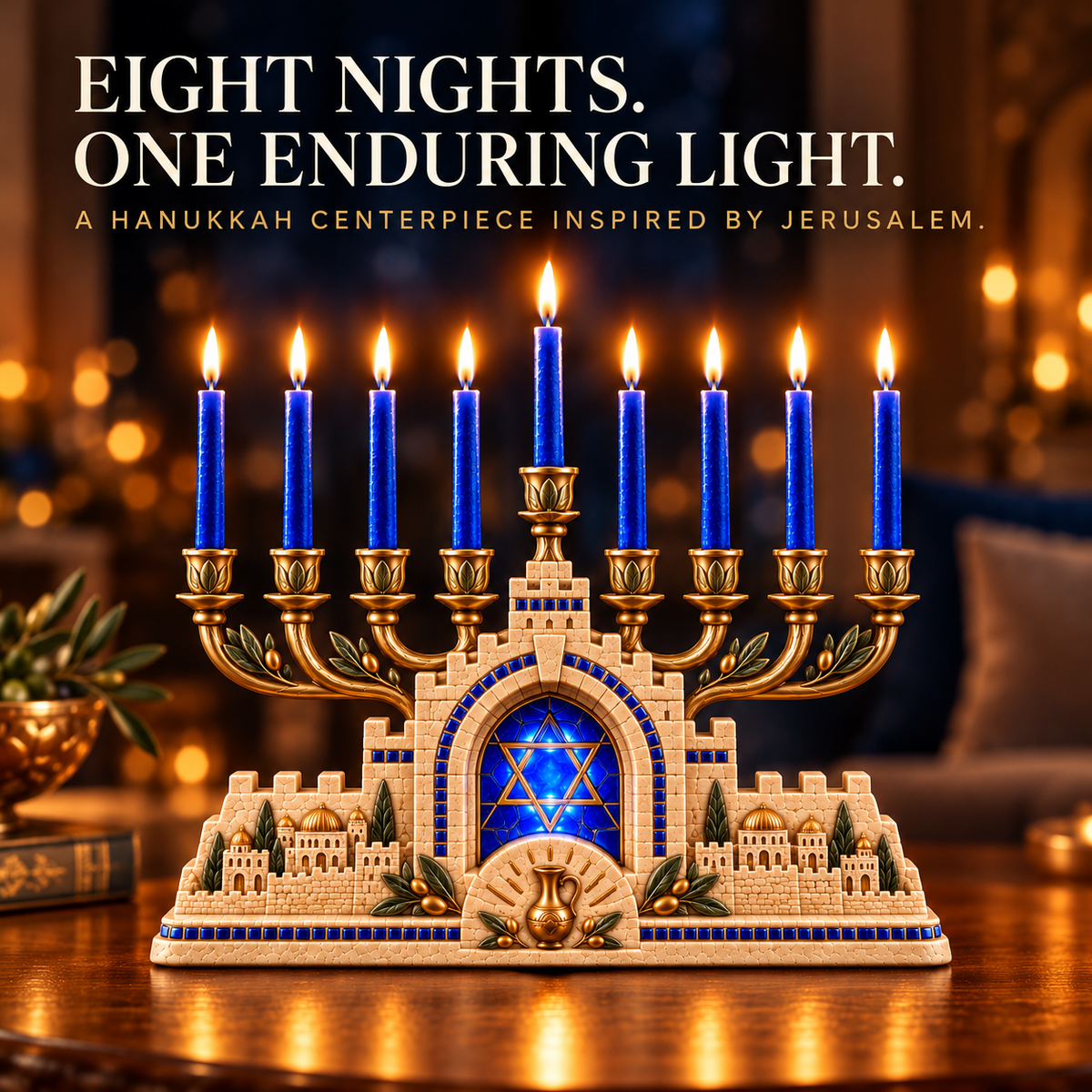 🕎Jerusalem Light Hanukkah Menorah