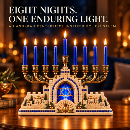 🕎Jerusalem Light Hanukkah Menorah