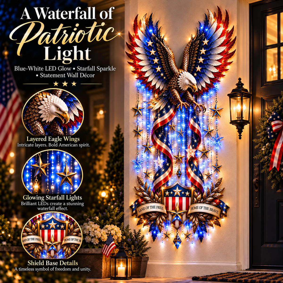 🦅American Glory Cascade - 🏠Let Freedom Light Your Home